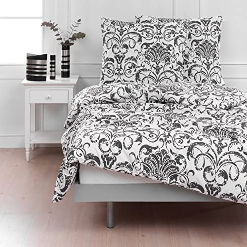 Mixibaby Bettwäsche Bettgarnitur Bettbezug Baumwolle 135x200 155x220 200x200 200x220 Modern, Größe:155 x 220 cm, Design Bettwäsche:Sahra D4