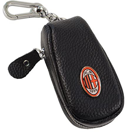 AC Milan Schlüsselanhänger aus Leder in Fernbedienung oder Schlüsselfach, mit Logo Icon