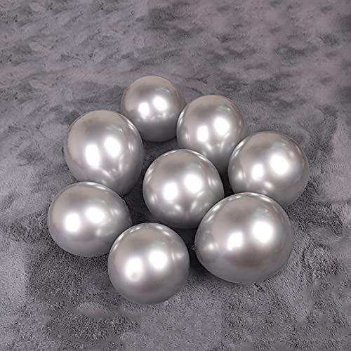 Vsosfiza 5 Zoll Klein Metallic Luftballons Silber, Mini Silber Chrom Helium Ballons für Party Deko(Ø 12cm/100 Stück)