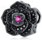Abalorio de rosa negra para pulseras Pandora,Dijes de plata de ley de circonita de Halloween mujeres joyería regalos