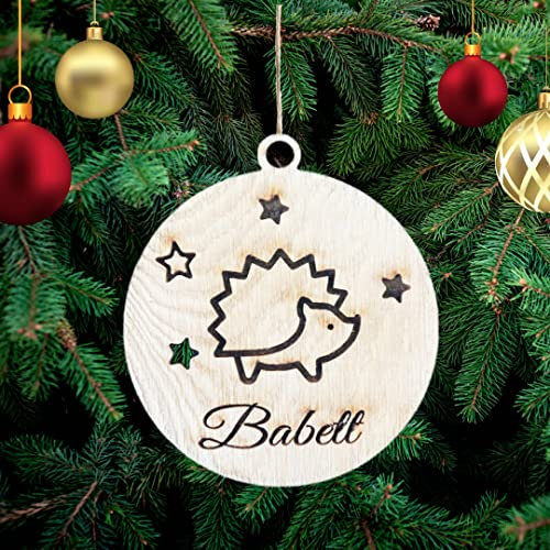 Personalisierte Igel Weihnachtsbaumschmuck Weihnachtsdeko Ornament Weihnachtsdeko aus Holz Weihnachtsbaum Deko Weihnachtsdekoration Ornament Holz Christbaumschmuck
