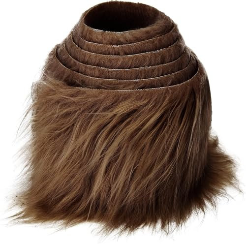 Ruban en fourrure synthétique MUSLONG - Coupes moelleuses - Idéal pour le bricolage, la couture, la décoration - Ruban décoratif en peluche - 10 x 150 cm (marron foncé)