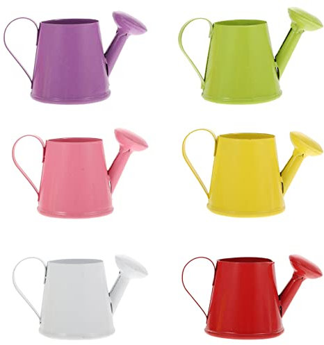 Alipis Mini Regadera De 6 Uds para Niños Regadera De Metal Pequeña Tetera para Aspersión De Jardinería Coloridos Accesorios Decorativos para Plantar Decoración Hogar Juguetes De