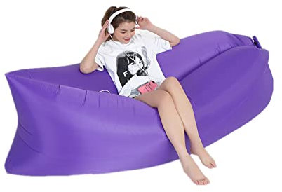 Surwin Wasserdichtes Aufblasbares Sofa Tragbares Luft Sofa Aufblasbare, Air Lounger, Luftsofa Luftsack Für Outdoor, Strand, Reisen, Party, Camping Gadgets (210d Oxford 230x70cm,E)