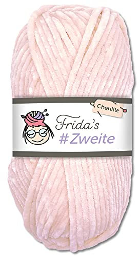 Frida's #Zweite Wolle 100g Chenille Wolle Amigurumi Stricken & Häkeln weich (03 - Babyrosa)