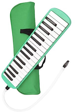 32 Tasten Melodica, Musikinstrument Air Piano Keyboard, Melodica Instrument mit Tragetasche (Grün)