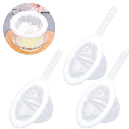 100/200/400 Mesh Tamis Plastique Mailles Tamis à Jus Passoire Fine Plastique Nylon Réutilisable Passoire Alimentaire pour Jus, Lait de Soja, Lait, Café, Vin, Filtres à Mailles Fines, 2 Pièces