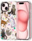 MOSNOVO für iPhone 15 Hülle – Durchsichtige, schlanke, stoßfeste TPU+PC-Handyhülle, [6,6 Fuß Fallschutz/Anti-Abziehen] - Weltraumkatze