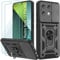 Yohii Funda para Xiaomi Poco X6/Funda Xiaomi Redmi Note 13 Pro 5G, con 2 Piezas Vidrio Templado, Cubierta De Cámara Deslizante, 360 Anillo Soporte PC y Silicona TPU Bumper Antigolpes Case, Negro