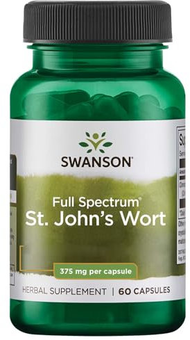 Swanson, Full Spectrum St. John's Wort, 60 glutenfreie Kapseln, 375mg Johanniskraut je Dosis, Sojafrei, GMO frei, Geschmacksneutral