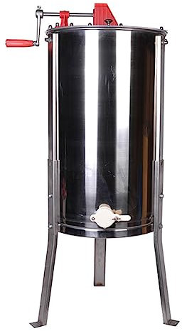 JSDQQG Honigschleuder Manuelle, 2 Rahmen 304 Edelstahl Honey Extractor, Honigschleuder mit transparenter Abdeckung, für Bienenzüchter Zubehör und Imker,2 Frames