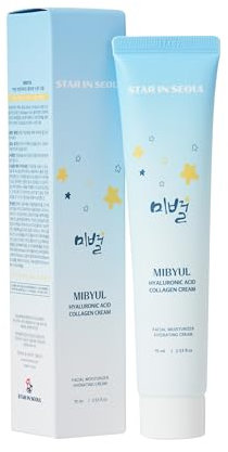 [STAR IN SEOUL] MIBYUL CREMA AL COLLAGENE ALL'ACIDO IALURONICO, 75 ml, Crema idratante per viso e collo, mantiene la pelle idratata, crema per la cura della pelle coreana