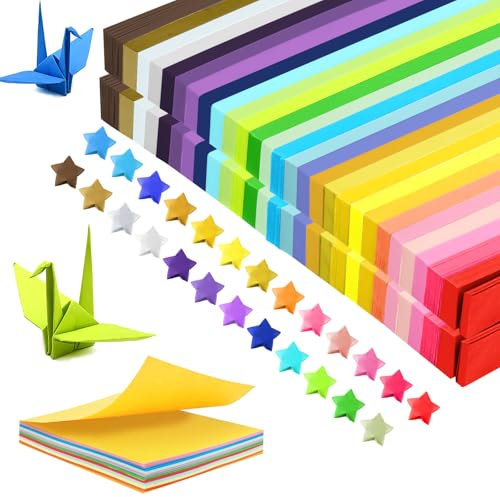 Prebarfun 2800 Stück Origami Sterne Papier, Papierstreifen zum Basteln, Star Paper,Paper Star Strips für Basteln DIY Dekoration Geschenk