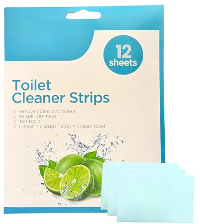 ADEPTNA Eco-Friendly Toilet Sheet, Fresh Lemon Scent, 24 Strips, Dissolvable Sheets, No Mess Everyday Toilet Cleaning, Remove Stains, Non-Toxic Material