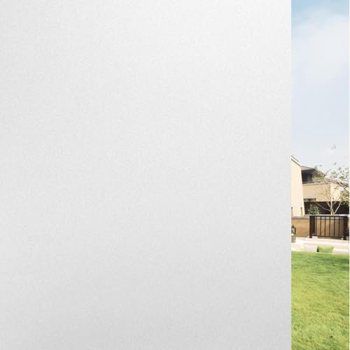 Vinilos para Ventanas 60 x 1000 cm Electrostaticos Anti-UV Vinilos para Ventanas Privacidad Vinilos para Cristales Opaco para Privacidad del Bano, Blanco Mate