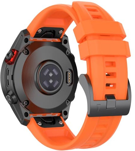 Bracelet pour Garmin Fenix 7S/ Fenix 6S/Fenix 5S, Bracelet en Silicone de 20mm pour Fenix 7S Solar/Fenix 7S Sapphire Solar/Fenix 6S Pro/Fenix 5S Plus/Descent MK 2S (orange)