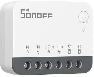 SONOFF ZigBee Mini Smart Switch ZBMINIR2, Interruptor de luz, se Requiere ZigBee Hub (Comprar por Separado),Se Requiere Cable Neutro,Compatible con Alexa y Google Home10A 2400W (1pack)
