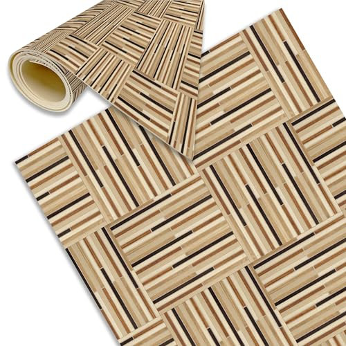DECORA TU MUNDO - Alfombra Cocina Lavable Antideslizante - Imitacion Madera - Alfombra vinilica Cocina para Salon - Baño - Pasillo o Terraza - Vinilo Ideal para Exterior - | Geometricas 120x60 cm |