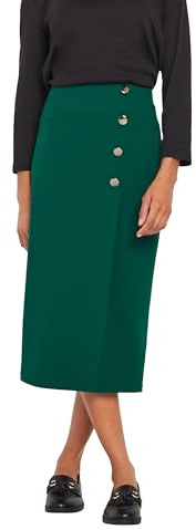 M&Co Teal Button Detail Midi Skirt - Women's