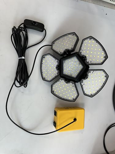 T-SUN Plafoniera LED Garage per Batteria 18V, Lampada LED Ricaricabile 60W 6000K Lampada Soffitto 2 Modalità, Lampada Ricaricabile Portatile per Garage, Campeggio, Cantiere, Lavoro (Senza Batteria)