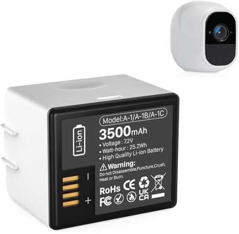 WAEUUKKPO Akku für Arlo Pro, Arlo Pro 2, 3500mAh Ersatz-Akku Wiederaufladbare Lithium-Batterien für Arlo Pro Arlo Pro 2 Kamera VMA4400 VMC4030 VM4230 VMS3230 VM4030 VM4030P (1 Stück)