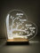 Generico Lampada personalizzata, Nome personalizzato - Albero della famiglia - Lampada led, Base in legno, Natale, Anniversario, Famiglia