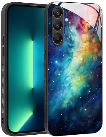 YUXING Hülle für Samsung Galaxy A56 5G - Abstraktes Geometrie Muster Design Handyhülle Dünn Kratzfest Glas Rückseite, rutschfest Stoßfeste Schutzhülle (Starry Sky)