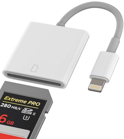 Lightning SD Kartenleser für iPhone 14 13 Pro Max Adapter für Apple MFi Certified Card Reader Speicherkarte Foto Digitalkamera Anschlüssen Memory Stick Camera Kartenlesegerät für iPad Air Zubehör 68