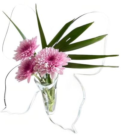 Acryl Vase in Schmetterlingsform, 1 Stuck Transparente Blumenvase, Moderne Art-Deco-Vase für die Dekoration von Tischdekorationen zu Hause, im Büro oder bei Hochzeiten