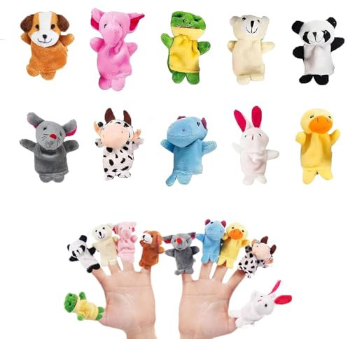 10 Pack Finger Puppets for Toddlers - Adorable Animal Plush Toys for Kids, Perfect for Storytelling, Role-Playing & Party Favours