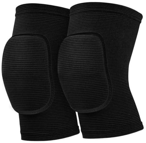 ZHjuju Protectores de Rodilla para Voleibol, Yoga, Pilates y Más – Ligeros, Cómodos y Transpirables – Diseño Antideslizante con Esponja Gruesa – Talla Única para Hombres y Mujeres – Negro, 1 Par