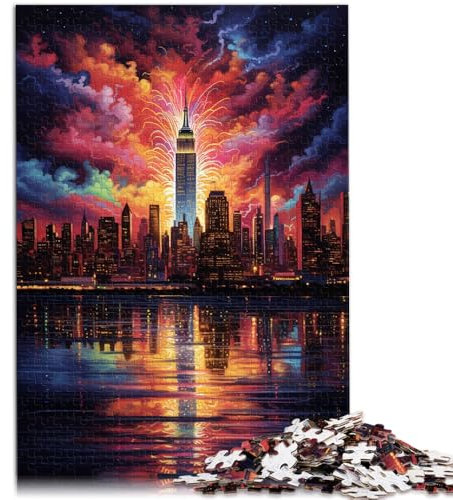 Puzzle für Kinder, Skyline von New York, Puzzle für Erwachsene, 2000 Teile, 27.56 in x39.37 in, Graukartenpuzzle für Jugendliche und Erwachsene, Weihnachtspuzzlegeschenke