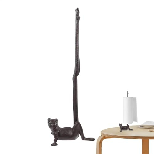 Porte-rouleau de papier toilette grenouille à jambes longues | Distributeur de papier toilette vintage créatif en résine pour salle de bain et cuisine | Organisateur de rouleaux étirables autonome