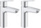 GROHE QUICKFIX Start Robinet de salle de bains lavabo, installation facile, mousseur économie d'eau, sans tirette, bonde clic clac incluse, taille M, chromé, 24204002 (Import Allemagne) Chromée