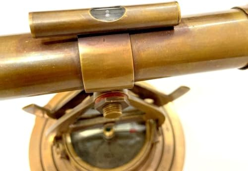 Vintage Messing Theodolite Alidade Kompass, 12,7 cm Vermessungs-Transit-Teleskop-Instrument