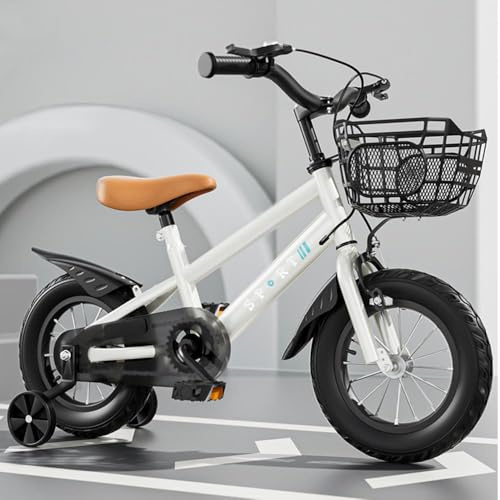 OHMG 12/14/16 Zoll Kinderfahrrad, Kinderfahrrad Kinder für Jungen und Mädchen,Anfänger Fahrrad Radfahren mit Stabilisatoren und Korb, geeignet für Kinder im Alter von 3-10 Jahren