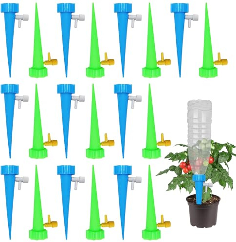 20pcs Self Watering System for Plants, Automatic Plant Watering Spike | Control Valve Switch System Adjustable Vacation Self Watering Devices for Indoor Outdoor Potted Plants