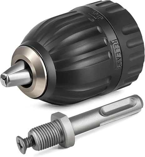 CYTGOUPER 2-13mm Capacity SDS Plus Drill Chuck Adapter,Plastic Steel Drill Chuck Adapter Keyless,1/2-20 UNF SDS Chucks Adapters for Electric Hammer Conversion into a Power Drill Tool