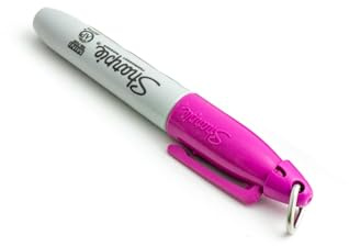 Sharpie Mini-Permanentmarker, feine Spitze, Taschenformat mit Schlüsselanhänger, Rosa, Magenta, 1 Stück