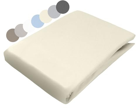 sleepling Flanell Spannbettlaken 90x200 cm, 100% Baumwolle, Spannbetttuch 90 x 200 cm, Blickdicht & Weich, Rundumgummizug, 35 cm Steghöhe, Made in Germany, Oeko-TEX, Waschbar bis 60 Grad, Natur