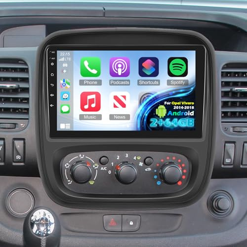 Stereo for Opel Vivaro Radio 2014-2018 Android Screen Vivaro B Car Play | [2G+64G] Carplay/Android Auto/EQ Audio/SWC/Bluetooth