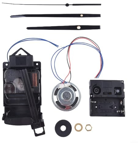 Solaughguy Pendulum Clock Movement Repair Kit with Music Chime Box, Quartz Mechanism for DIY Clock Accessory, 17mm Shaft Length, Suitable for 2-7mm Panel Thickness, Black