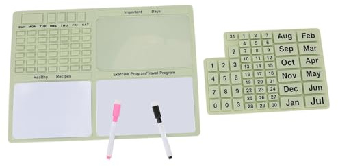 Hyuduo Magnetisk Kylkalender, återanvändbar Silikontavla med Pennor, Löstagbara Knappar, Idealisk för Familjeplanering och Schemaläggning