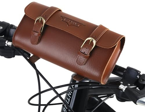 DEWIN Bici per Bicicletta Anteriore Borsa Retro Style in Pelle Sintetica Borsa per Biciclette Borsa Bici Accessori per Biciclette