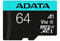 ADATA Premier Pro 64GB microSDXC/SDHC UHS-I U3 Class 10(V30S) Speicherkarte, schwarz