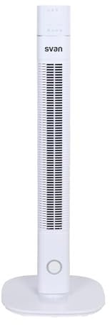 SVAN Ventilador de torre 36 Blanco Display LED manual Mando3 vel Ionizador Temporizador Oscilación