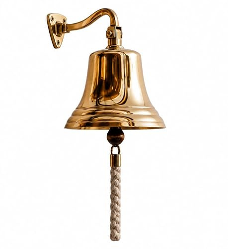 Campana in Ottone Massiccio, Stile Nautico, Stile Vintage, per la casa, la Cucina, per Interni ed Esterni