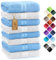 NatureMark 8er Pack Handtücher, 100% Baumwolle, 50 x 100 cm, Handtuch Set Weiss/Hellblau