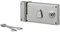 THIRARD - Serrure horizontale en applique à clé à fouillot pour portail, gauche, axe 58mm, 140x80mm, saillie 5mm, zingué, 2 clés