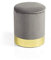 Baroni Home Hocker mit Stauraum, Samt, goldenband, 31X31X39 cm - Taupe